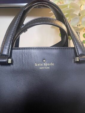 kate spade Black Leather Satchel with Top Handles